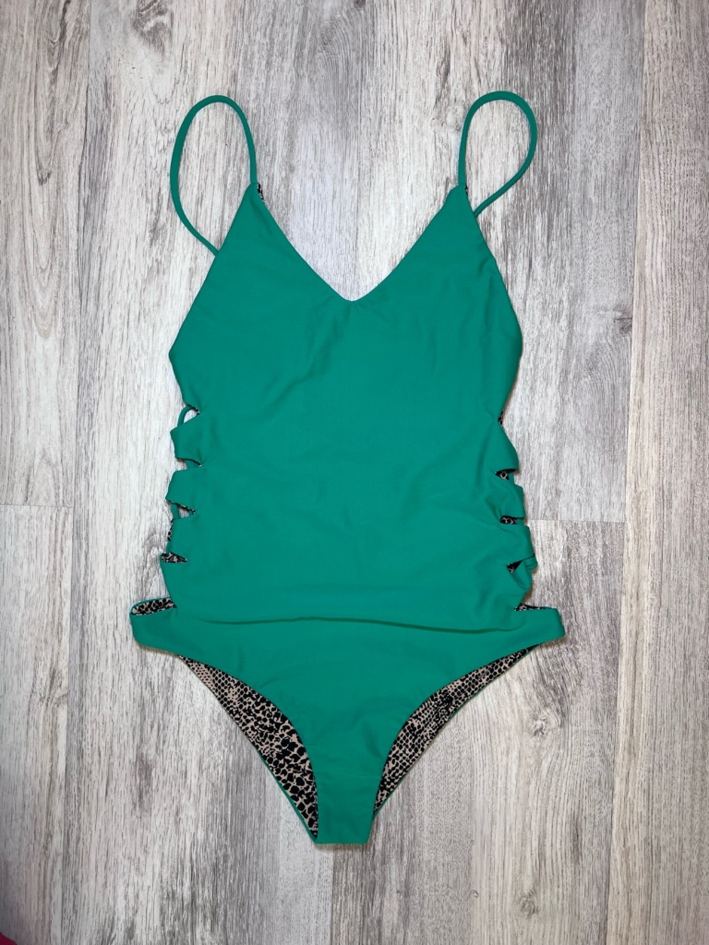 Acacia One-Piece Swimsuit with Side Cutouts NWT.
